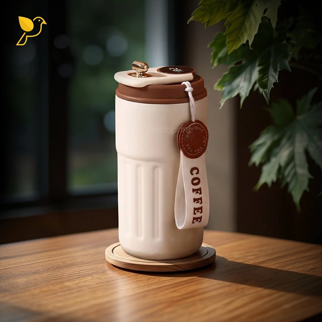 Premium Metal Flask Steel Vacuum Flask 500ml built-in temperature display